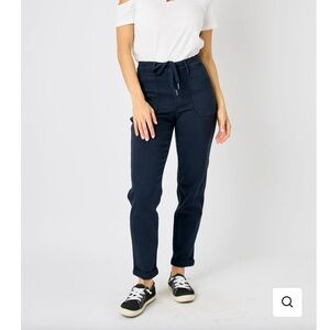 Judy Blue Double Cuff Joggers. Navy. Size 3 or 26. NWT.